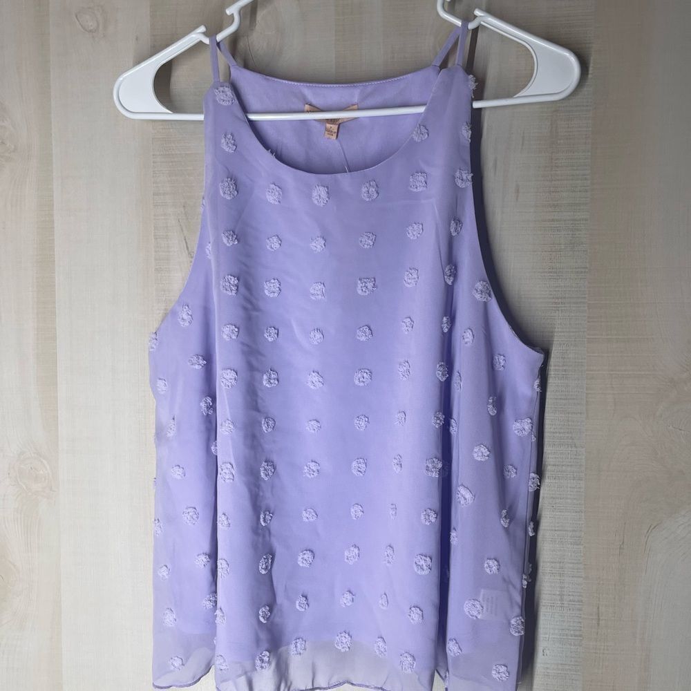 Evolutionary new with tags purple clip dot tank top, size large‎